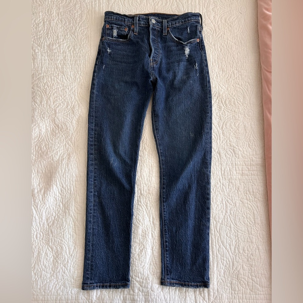 Levi's Dark Wash 501 Women's Straight Jeans